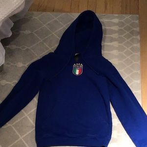 adidas Blue Kids Hoodie with Italy Crest